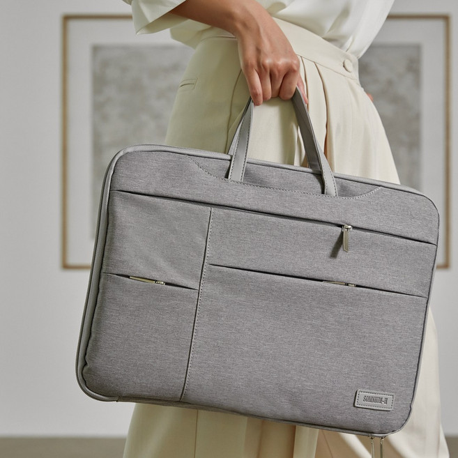 솜니움 - H 노트북가방 180도 오픈형 파우치, 그레이, 1개