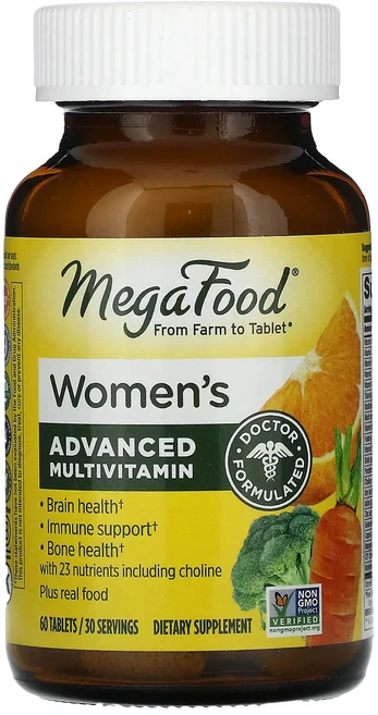 단백질 비타민 철분 마그내슘 칼슘 MegaFood 여성용 종합비타민 60정 고루고루섭취해주세요, 1개 - 쿠팡
