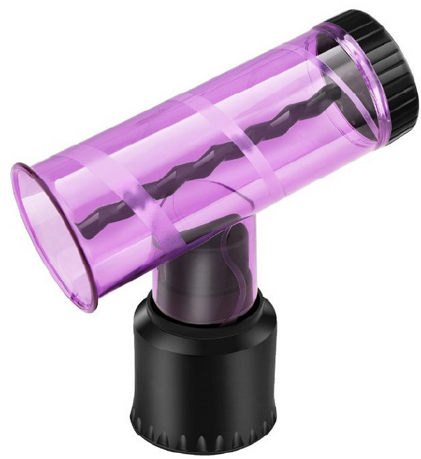 吹風機捲髮器 龍捲風烘罩 打造自然捲髮造型, 常規款（適合4.2~6公分口徑吹風機), 紫色, 無