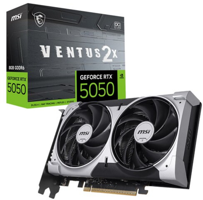 MSI 지포스 RTX 5050 벤투스 2X OC D6 8GB, 단일옵션, 블랙