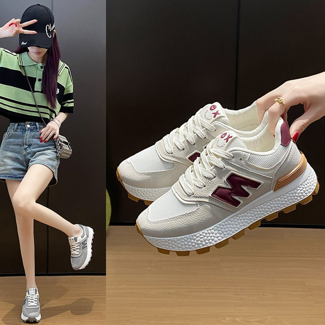 여성 운동화스니커즈 트레킹화 통풍 런닝화 두꺼운 바닥 미끄럼 방지 신발