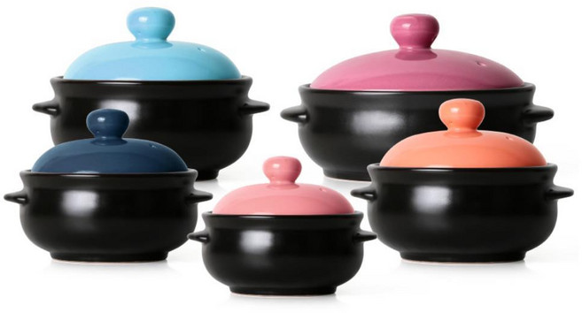 다용도 조리용 내열 전골 냄비 뚝배기 계란찜 직화냄비 강뚝 도자기냄비, 로즈 내열냄비 (계란찜기)