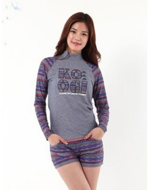 쿠기 여자 수영복 레쉬가드 여성 비치웨어 세트 4p