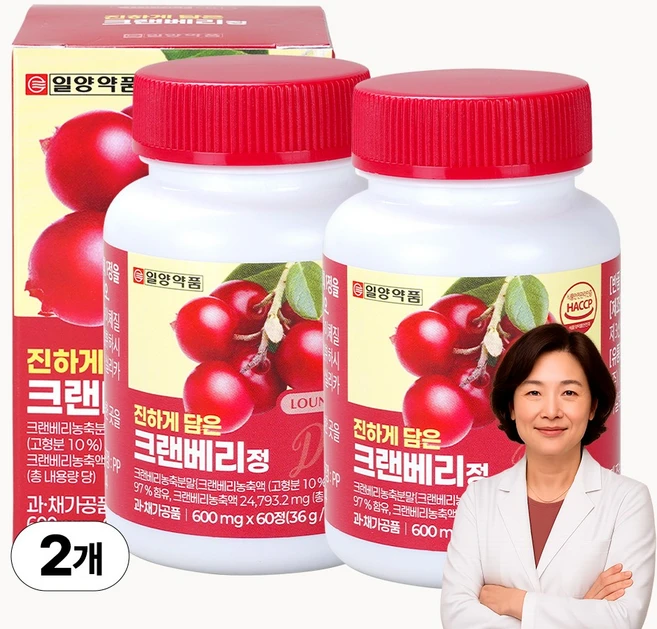 일양약품 진하게 담은 고함량 농축 크랜베리정, 2개, 60정 - 쿠팡