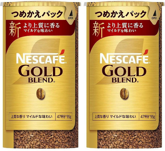 네스카페 골드블렌드 인스턴트커피 리필, 1세트, 95g, 2개입
