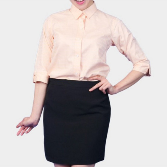 여성 칠부 여름 빅사이즈 셔츠 호텔 유니폼 단체 BS35