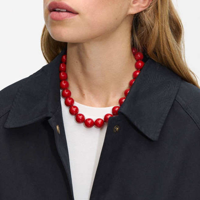 티큐 여성 볼륨 컬러 볼 왕구슬 볼드 비즈 초커 목걸이 A2426