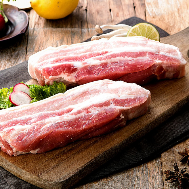 [으뜸한돈] 국내산 한돈 냉장 삼겹살 1kg (수육용), 500g, 2개