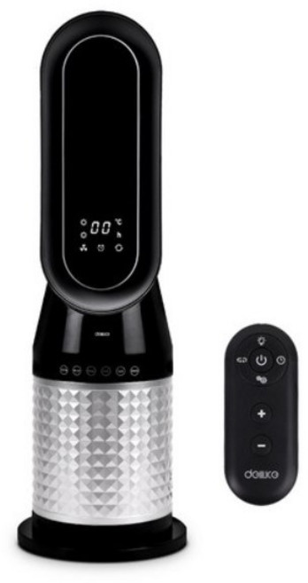 델루체 날개없는 리모컨 PTC 온풍기 팬히터, Black, DLH-R770NK