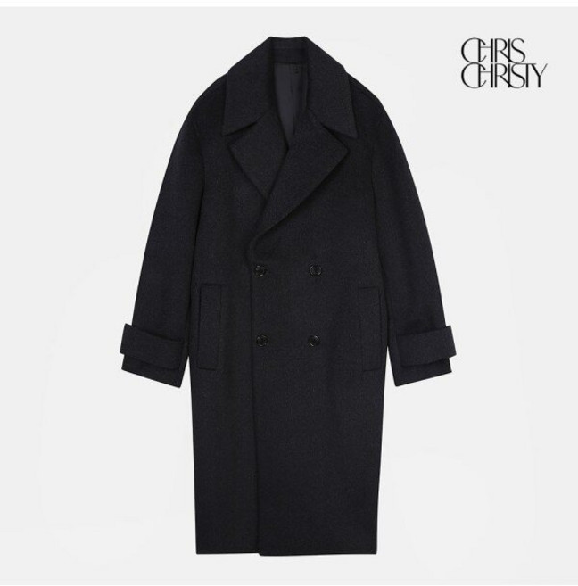 크리스크리스티 크리스크리스티 와이드라펠 더블 세미오버 코트_CHARCOAL / KKMELWWDB01