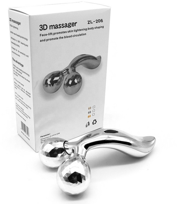 3D 웨이브 마사지 페이스롤러, 카멜, 1개