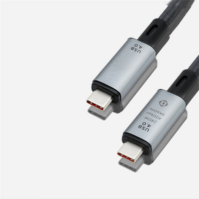 믹스MICS PD 240W USB4.0썬더볼트4 썬더볼트3 Thunderbolt4 C to C타입 5A 40Gbps 8K@60Hz 초고속 충전 케이블 급속 Type-C충전선 케이블, 0.5m, 1개, 블랙