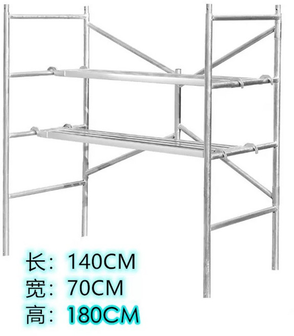 말비계 틀비계 난간 경량 비계 워크벤치 사다리 작업대, 9 1.8미터 높이 2 발판 무륜을 더 두껍게 하다.