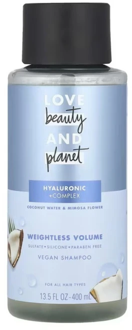 Love Beauty and Planet 비건 샴푸 모든 모발용 코코넛 워터 및 미모사 플라워 400ml(13.5fl oz), 1개 - 쿠팡