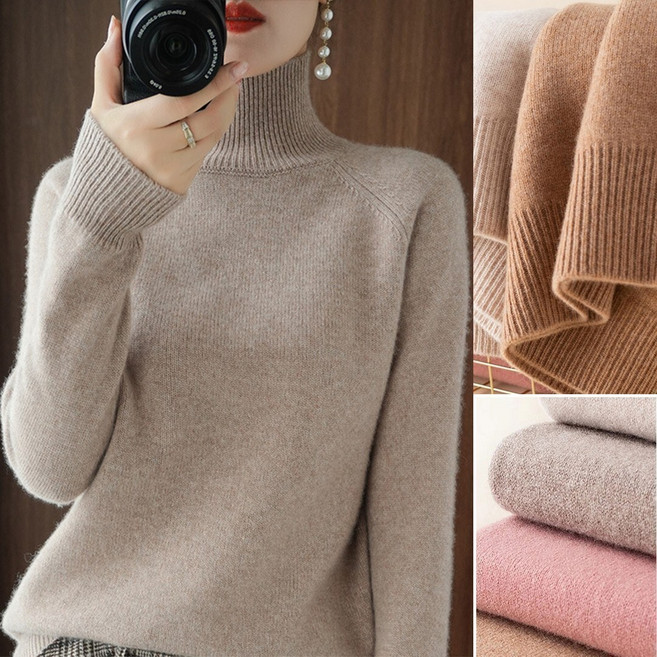 캐시미어 니트 여성용 루즈핏 100% 캐시미어 니트티 스웨터