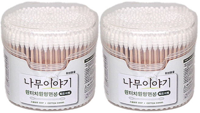 나무이야기 회오리형 원터치원형 멸균면봉 300개입 2개