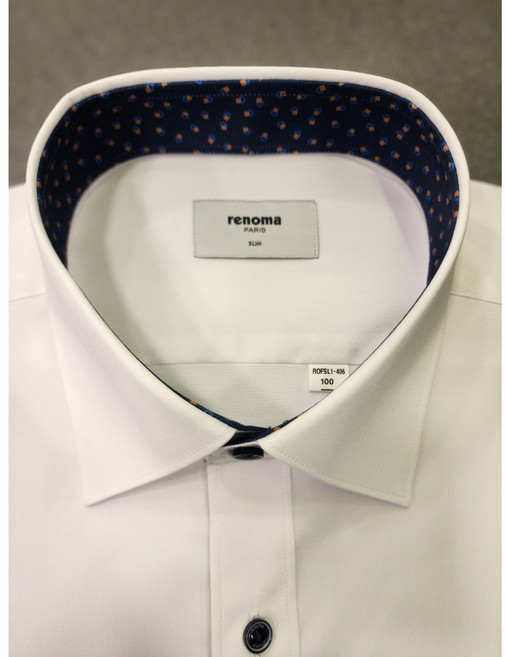 레노마 셔츠 #F/W 2024년 신상# 구김 없는#NO 다림질## 단추 포인트#필라필 스판 단추 포인트 슬림핏 긴팔 셔츠 ROFSL1-406-WH BU