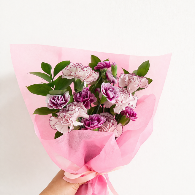 (알레그리아 블룸)카네이션 생화 꽃다발 어버이날 스승의날 가정의 달 뻘간 카네이션 핑크 카네이션 꽃길 카네이션 한다발, 1개