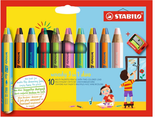 스타빌로 우디 3in1 듀오 색연필 10색 세트, 1개, 상세페이지 참조