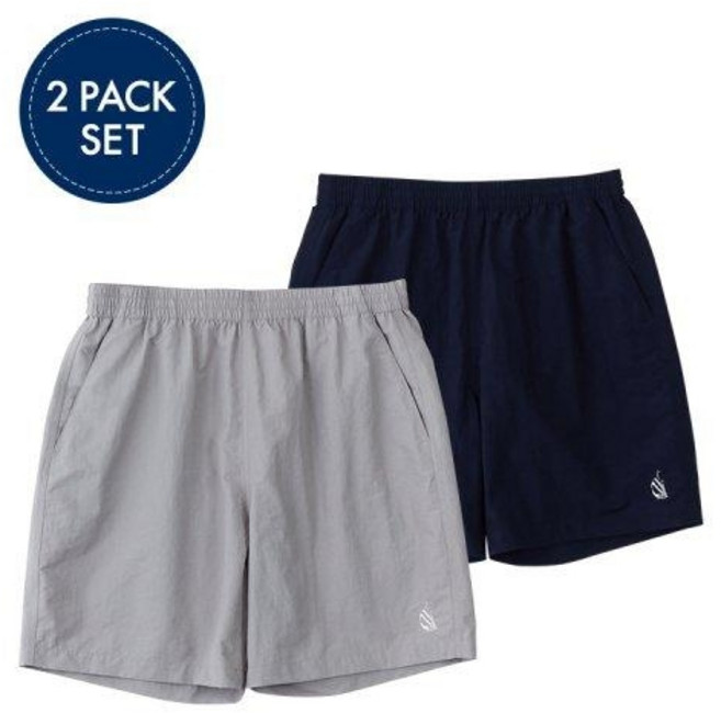 NAUTICA 短褲 2件組 休閒運動短褲 涼感抽繩 男女款鬆緊短褲