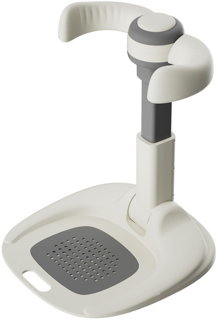 寶寶站立洗澡輔助器可摺疊嬰兒洗澡盆沐浴臺洗澡架寶寶洗屁屁神器, 1個, 如圖:基礎款-灰色