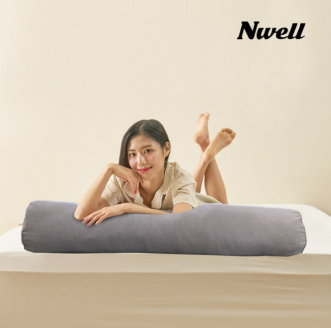 느웰 천연라텍스 후레이크 바디필로우 1+1, 차콜그레이 1+1
