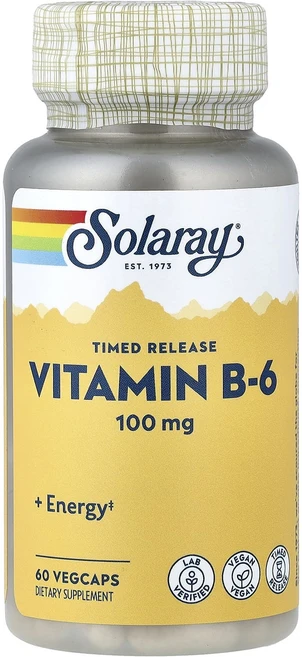 쏠라레이 비타민B6 서방형 100mg 60 베지캡슐, 알약/캡슐, 60정, 3개 - 쿠팡