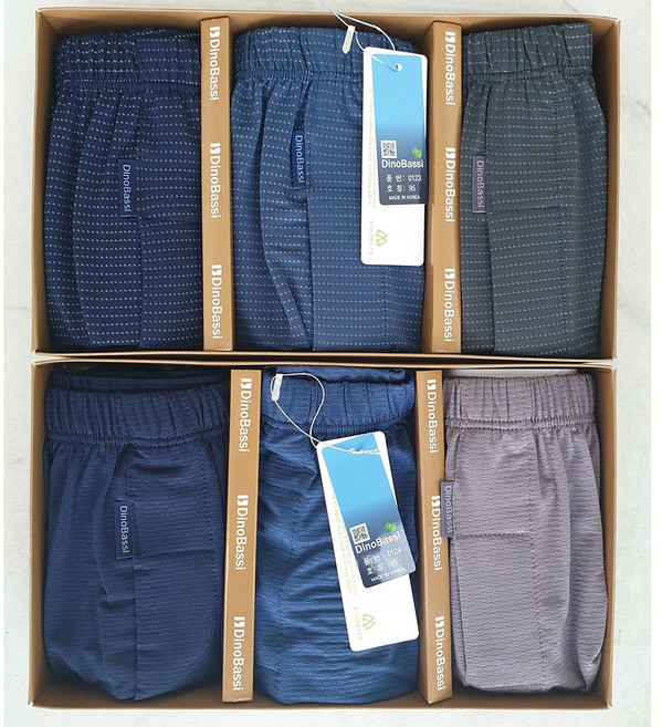 인유어스 국내산 풍기인견 남자 트렁크 팬티 6매 세트 0123+24