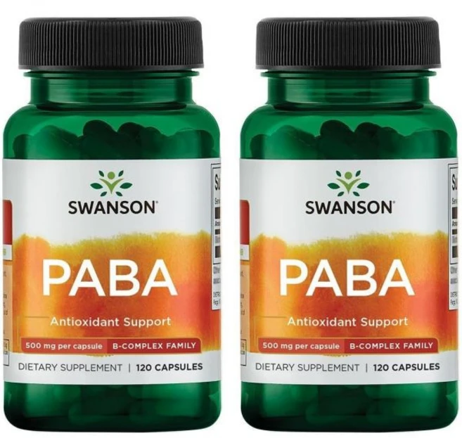 뇌 스완슨 PABA B 복합체 에 산소 공급하고 피부 엽산 성분 (각 캡슐 120개 500mg) (2팩) - 쿠팡