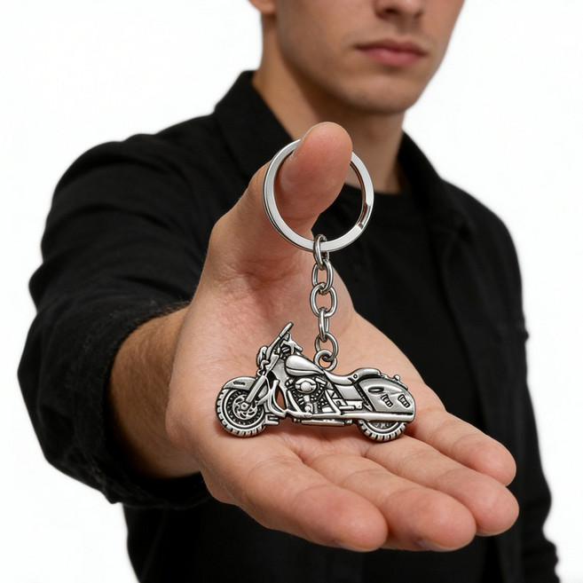 갬성더한 오토바이 모양 키링 감성 바이크 열쇠고리, 그레이, 1개