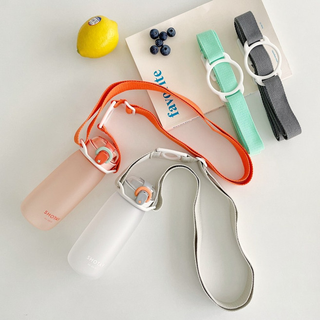 르모네 물병스트랩 무지 민자 물통 스트랩 목걸이 홀더 어깨끈, 1개, 민트