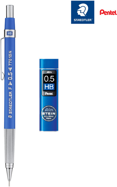 스테들러 클래식 770 15 제도 샤프 0.5mm 및 펜텔 아인 샤프심, 1개, 770 샤프+샤프심 HB