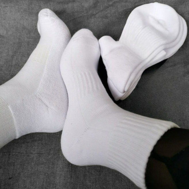 10켤레 남성용 스포츠 발바닥 두꺼운 쿠션 면양말