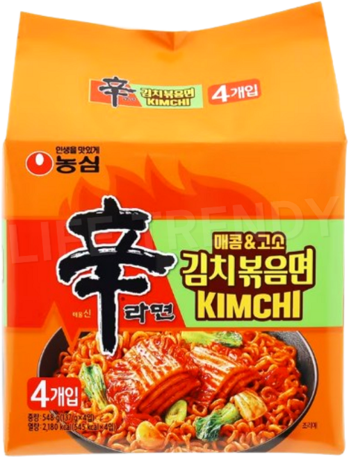 농심 신라면 김치볶음면 137g, 4개