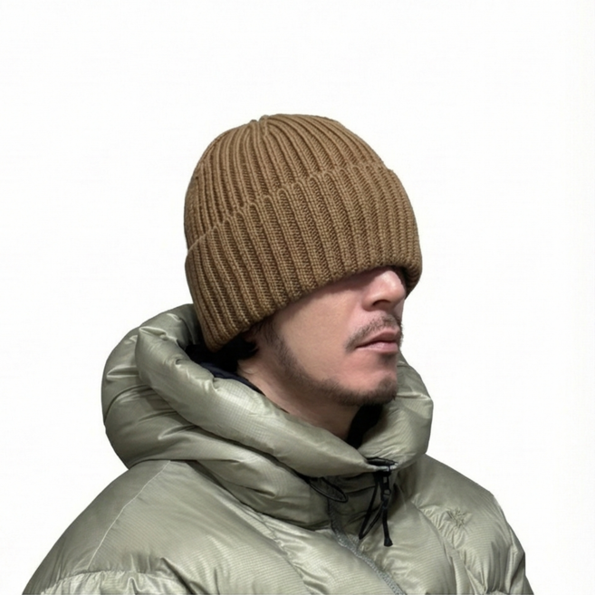 남녀공용 왕대두 비니 빅사이즈 겨울 니트 모자 와이드 골지 대두 털모자 커플 방한 모자 10cm 턴업 와치캡