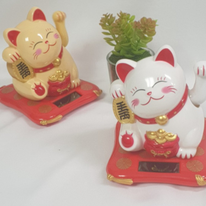 재물운 복부르는 고양이 마네키네코 사이즈 중형, 옐로