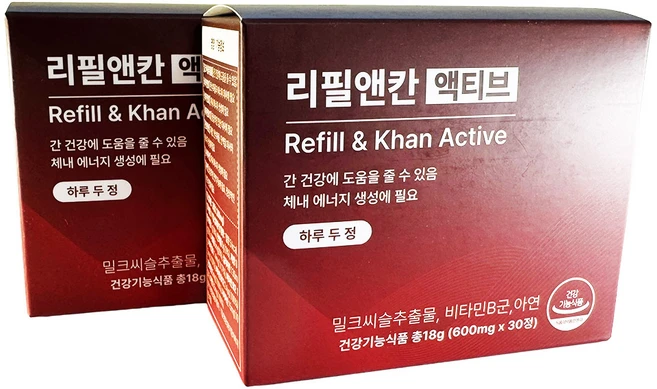 [리트리큐] 리필앤칸 액티브, 2개, 30정 - 쿠팡