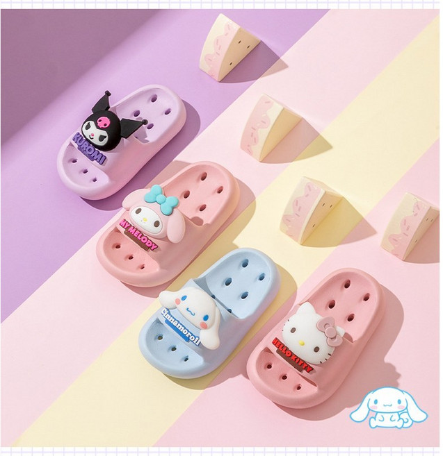 다나에 산리오 아동용 성인용 EVA 물빠짐 슬리퍼 욕실화