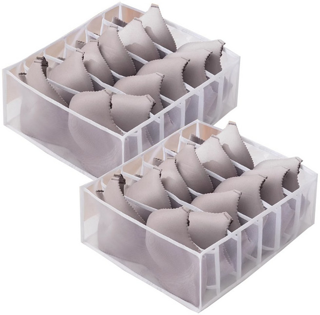 아워리빙 칸칸이 메쉬 속옷 양말 정리함 특대형 6칸, 2개