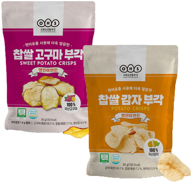 오희숙부각 찹쌀 감자부각+고구마부각, 2세트, 60g