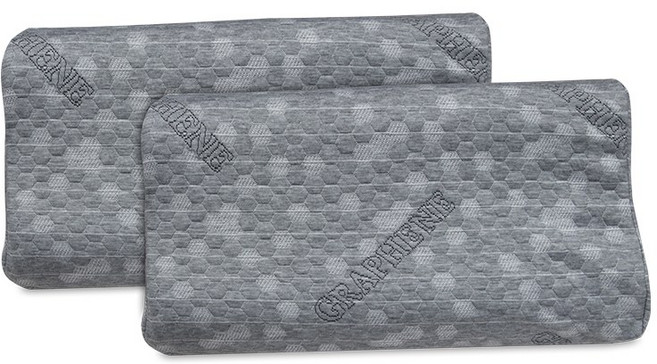 石墨烯人體工學記憶枕 33x62x12(9.5)cm, Gray, 1件