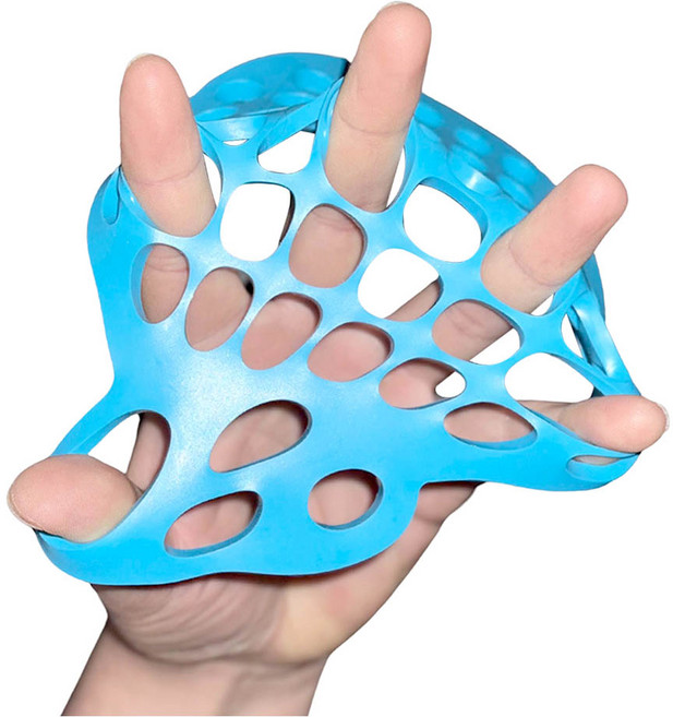 깔끔더하기 손가락 그물형 완력기 운동 근력기 신전력 재활밴드, 1개, 블루