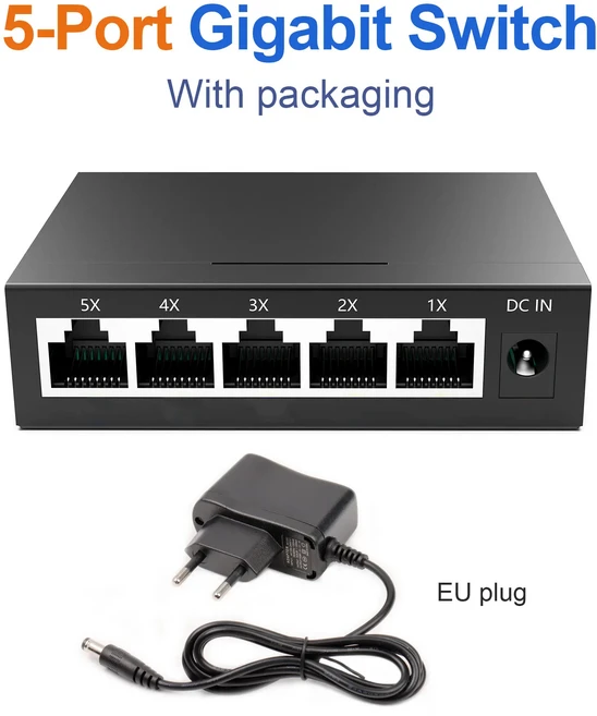 호환 5/8 포트 기가비트 이더넷 스위치 10/100/1000Mbps 인터넷 분배기 네트워크 허브 RJ45 허브 자동 MDI/, 03 5 Port EU-PLUG
