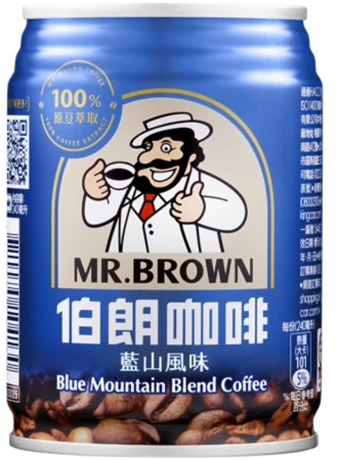 金車 MR.BROWN 伯朗咖啡 藍山風味, 240ml, 24罐