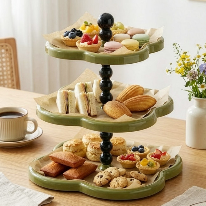 모루코 과자 간식 디저트 트레이, 1개, 올리브