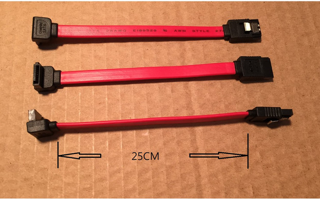 【IF】SATA 7pin硬碟排線 25cm 直頭帶彈片 to 90度 訊號線, 1個