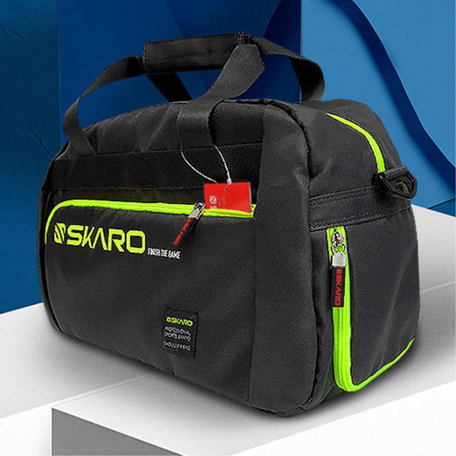 [wm] 스포츠 숄더백 스카로 탁구 가방 탁구채 신발 수납 헬스 운동, 그린, 1개