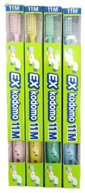 코도모 어린이 칫솔 11M, 혼합색상, 4개입, 1세트