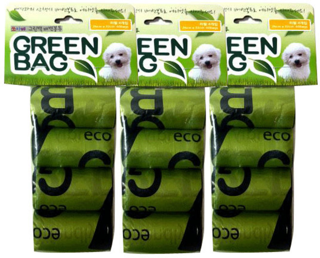 그린백 반려동물 배변봉투, 4개입, 3개