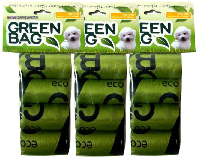 그린백 반려동물 배변봉투, 4개입, 3개 - 쿠팡